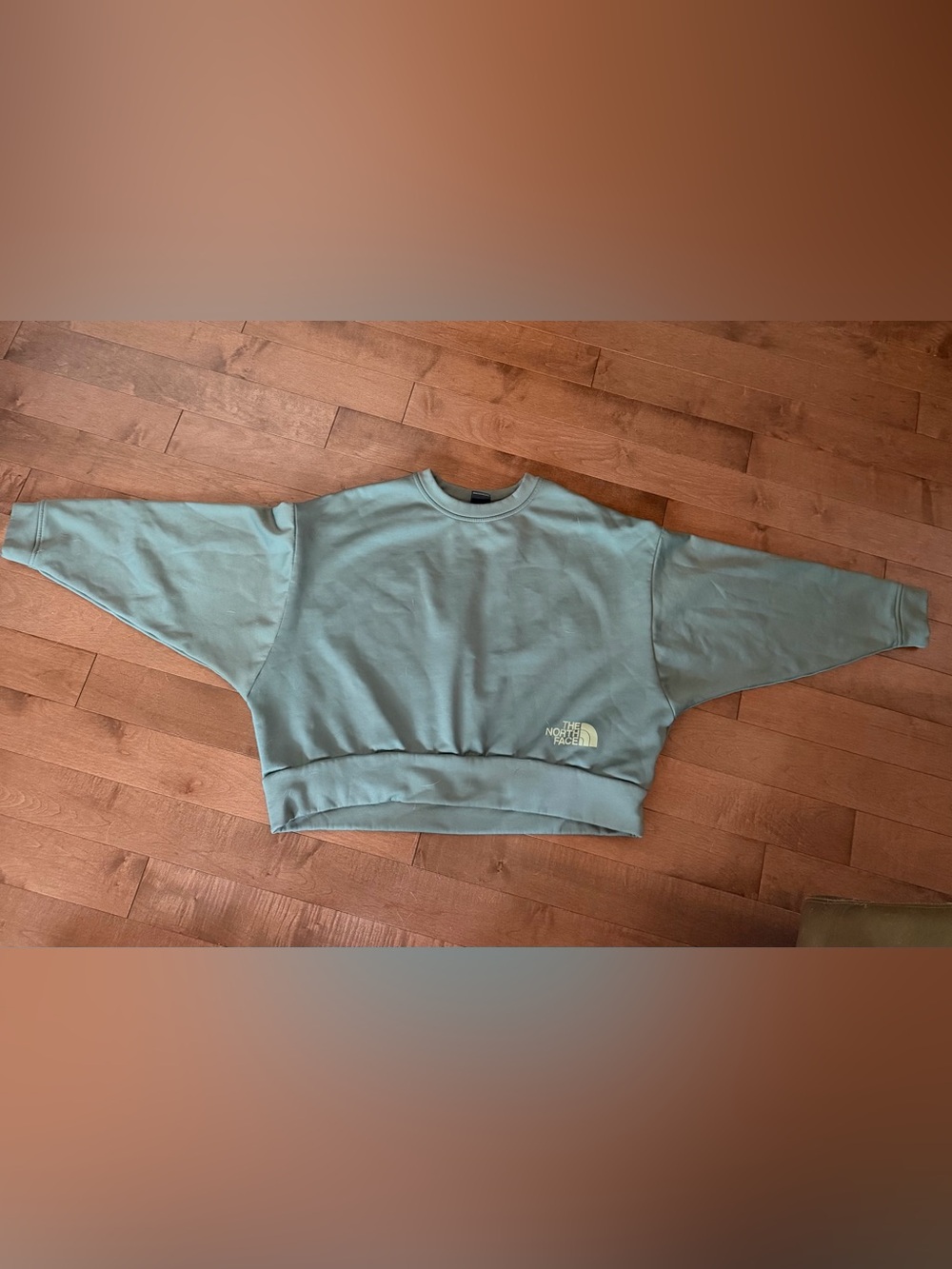 The North Face Green Crewneck Sweatshirt with two logos